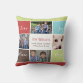 4枚の写真コラージュカスタム枕 クッション (裏面)