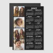 4枚の写真コラージュマグネットカレンダーカード (正面/裏面)