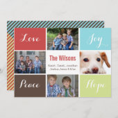 4枚の写真コラージュモダンホリデーフラットカード シーズンカード (正面/裏面)