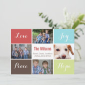 4枚の写真コラージュモダンホリデーフラットカード シーズンカード (スタンド正面)