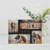 4枚の写真コラージュモダンミニマ結婚リスト セーブザデート (スタンド正面)