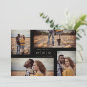 4枚の写真コラージュモダンミニマ結婚リスト セーブザデート (スタンド正面)