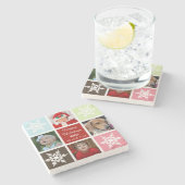 4枚の写真コラージュ写真モダンコースター ストーンコースター (横)