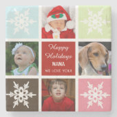 4枚の写真コラージュ写真モダンコースター ストーンコースター (正面)