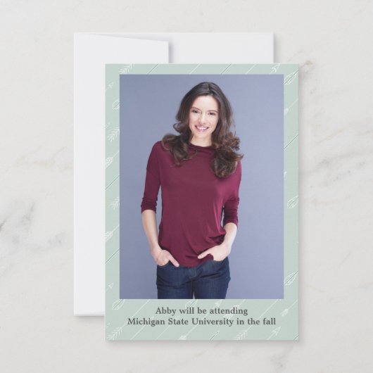 4枚の写真コラージュ矢印- 3x5 Gradの発表 招待状 (裏面)