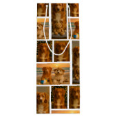 4枚の写真コラージュ ワインギフトバッグ (裏面)