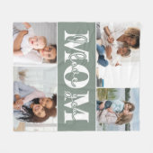 4枚の写真コラージュ I Love You Mom フリースブランケット (正面(横))