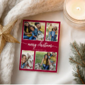4枚の写真シンプルコラージホリデーメリークリスマス ポストカード