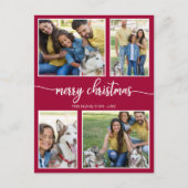 4枚の写真シンプルコラージホリデーメリークリスマス ポストカード (正面)