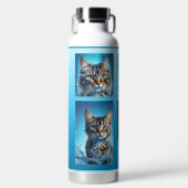 4枚の写真ターコイズ青 ウォーターボトル (正面)