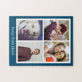 4枚の写真ネイビーブルーパズル ジグソーパズル (横)