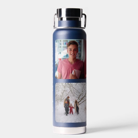 4枚の写真パーソナライズされた名 ウォーターボトル (背面)