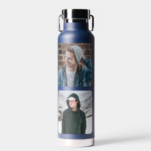 4枚の写真パーソナライズされた名 ウォーターボトル (正面)