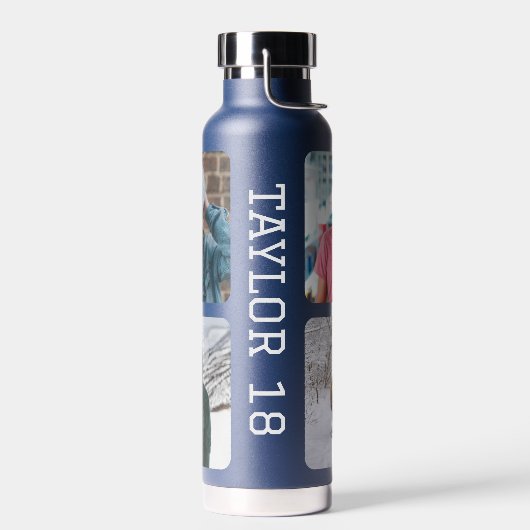 4枚の写真パーソナライズされた名 ウォーターボトル (左面)