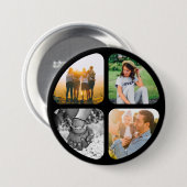4枚の写真ピンボタンバッジ 缶バッジ (正面&裏面)