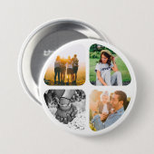 4枚の写真ピンボタンバッジ 缶バッジ (正面&裏面)