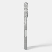 4枚の写真フェイク、つや消しシルバーメタル、グリッター、名前 Case-Mate iPhoneケース (裏面 / 右)