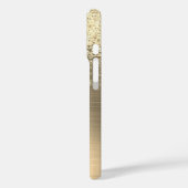 4枚の写真フェイク、つや消し金ゴールドメタル、グリッター、名前 Case-Mate iPhoneケース (裏面 / 左)