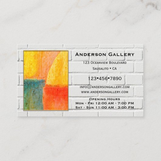 4枚の写真ホワイトブリックの壁ポートフォリオ 名刺 (裏面)