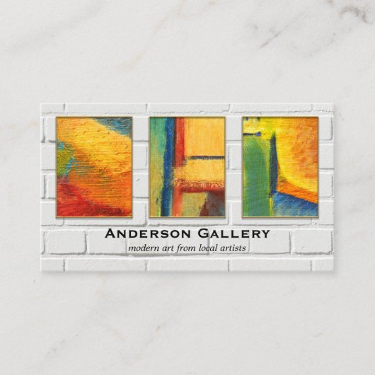 4枚の写真ホワイトブリックの壁ポートフォリオ 名刺 (正面)