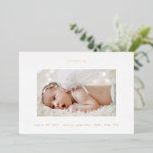 4枚の写真ミニマル金ゴールドベビーの発表 箔招待状 (立ち正面)