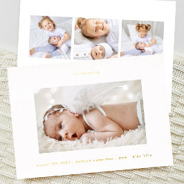 4枚の写真ミニマル金ゴールドベビーの発表 箔招待状