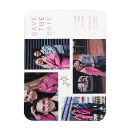 4枚の写真モダンミニマリスト結婚コラージュ マグネット