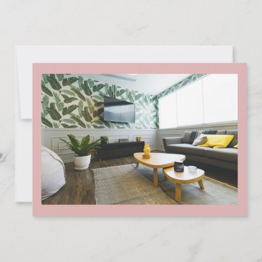 4枚の写真モダン引っ越しましたの移動のお知らせ 案内状 (裏面)