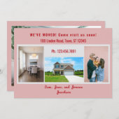 4枚の写真モダン引っ越しましたの移動のお知らせ 案内状 (正面/裏面)