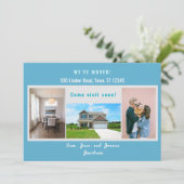 4枚の写真モダン引っ越しましたの移動のお知らせ 案内状 (スタンド正面)