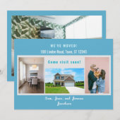 4枚の写真モダン引っ越しましたの移動のお知らせ 案内状 (正面/裏面)