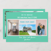 4枚の写真モダン引っ越しましたの移動のお知らせ 案内状 (正面/裏面)