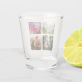 4枚の写真ラウンドショットグラステンプレート ショットグラス (裏面)