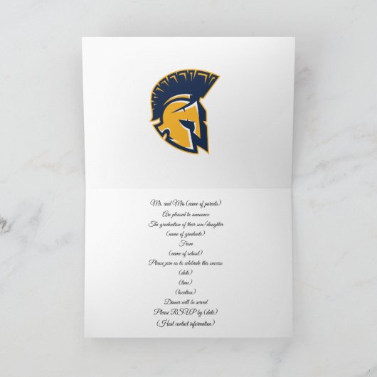 4枚の写真付き卒業式招待状 サンキューカード (内部)