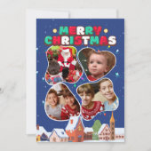 4枚の写真抽象芸術枠コラージュのクリスマスポストカード シーズンカード (正面)