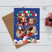 4枚の写真抽象芸術枠コラージュのクリスマスポストカード シーズンカード