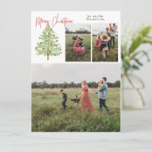 4枚の写真水彩クリスマスカード シーズンカード (スタンド正面)