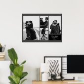 4枚の写真白黒タイポグラフィ結婚 ポスター (ホームオフィス)