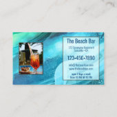 4枚の写真芸術的ターコイズビーチバー 名刺 (裏面)