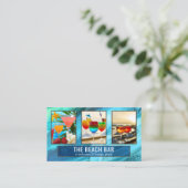 4枚の写真芸術的ターコイズビーチバー 名刺 (スタンド正面)