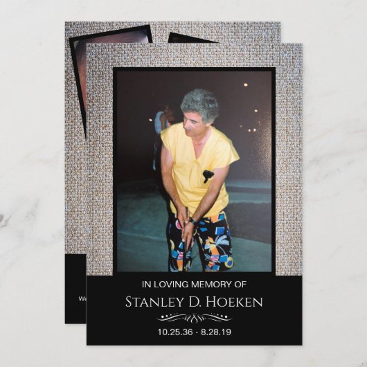 4枚の写真葬サンキューカード サンキューカード (正面/裏面)