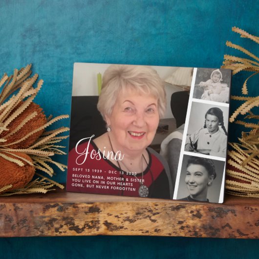 4枚の写真記念碑 フォトプラーク (側面)