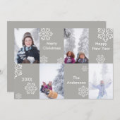 4枚の写真 グレー背景 - クリスマスカード 招待状 (正面/裏面)