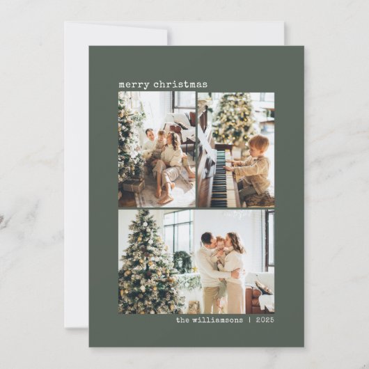 4枚の写真 タイプライター ミニマリスト サージュグリーン クリスマス (正面)