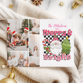 4枚の写真 チェッカーボード メリー&ブライト クリスマス