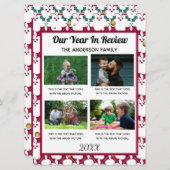 4枚の写真 ファミリー 1年を振り返る オリジナル ホリデー カード