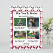 4枚の写真 ファミリー 1年を振り返る オリジナル ホリデー カード