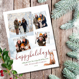4枚の写真 ホリデーシーズン 冬の狐 クリスマス