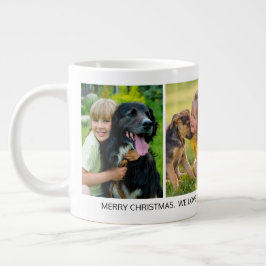 4枚の写真 メリークリスマス 祖父母と孫 ジャンボコーヒーマグカップ