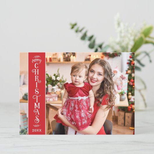 4枚の写真 メリークリスマス 赤い家族 シーズンカード (スタンド正面)